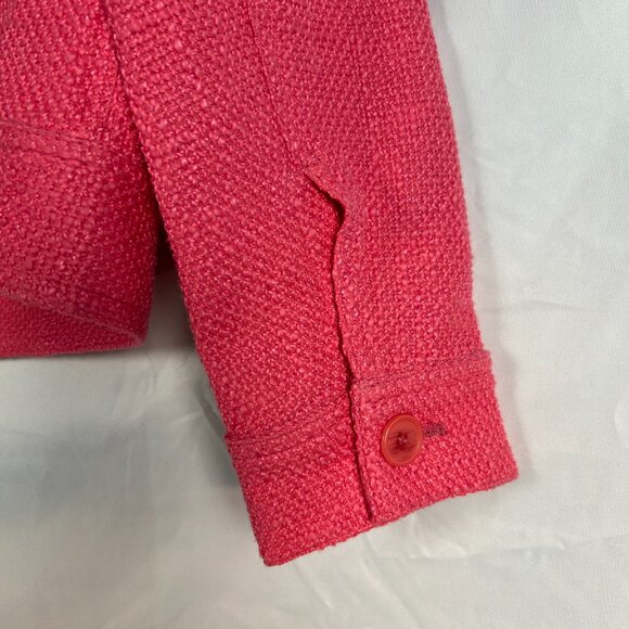 IRO Felicity Cotton Stretch Tweed Boucle Textured Knit BlazerJacket Pink size 10 - Picture 7 of 16
